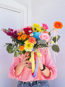 "Celebrate" Jar of Mixed Bright Blooms - Designer Choice