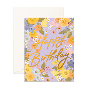 Happy Birthday Lilac Floral Card