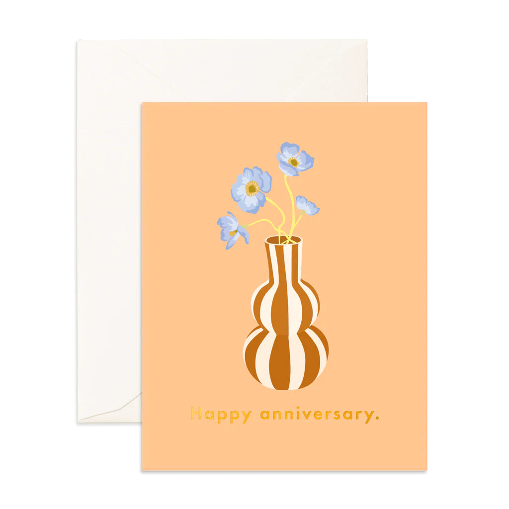 Happy Anniversary Vase Card