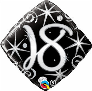 18 Helium Balloon - Black/Silver