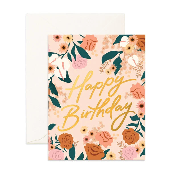 Roses & Natives Happy Birthday Card