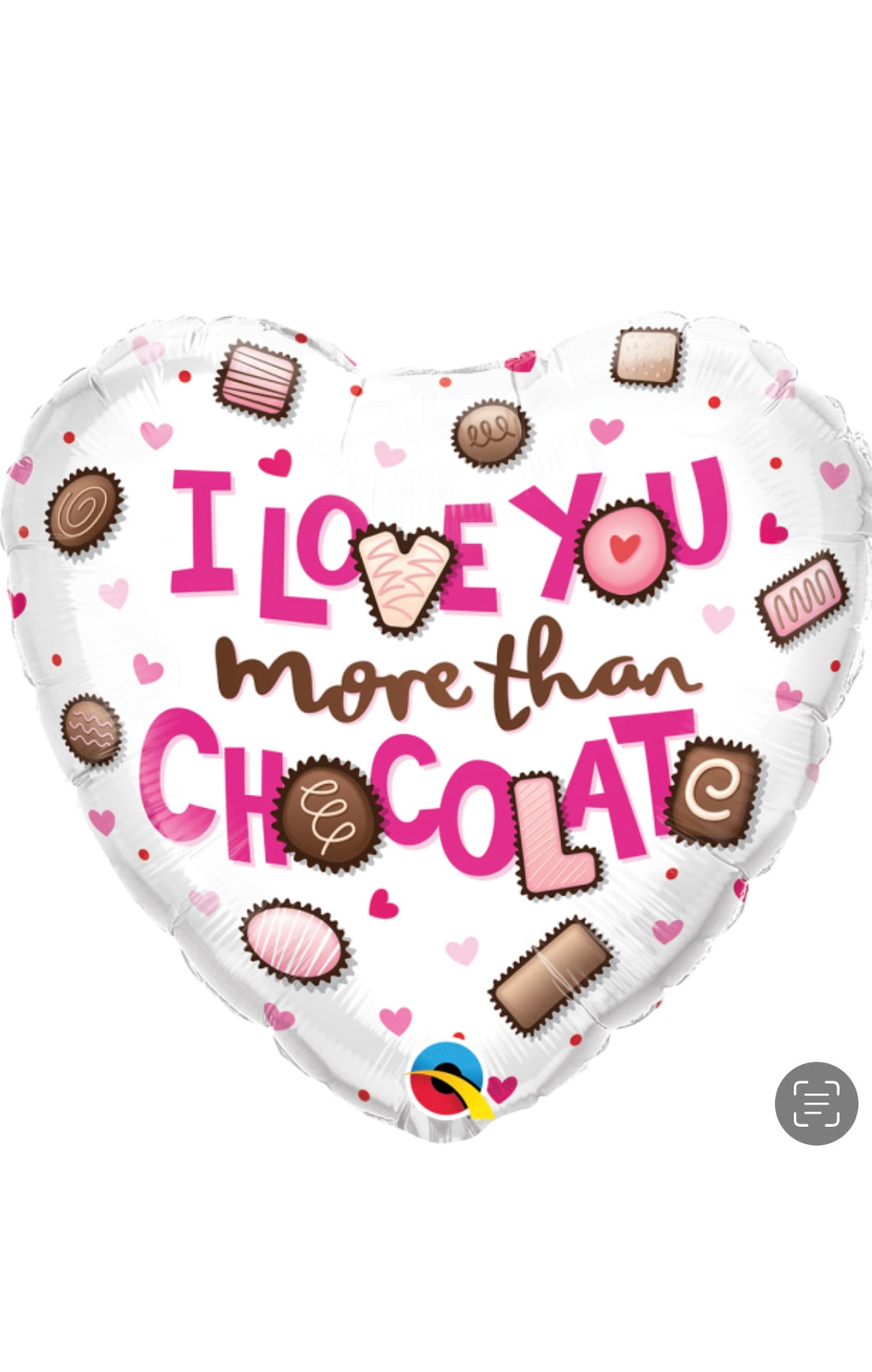 Love You More Than Chocolate Foil Balloon