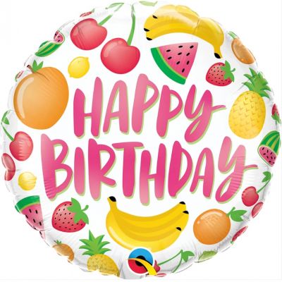 Happy Birthday Fruit Foil Balloon