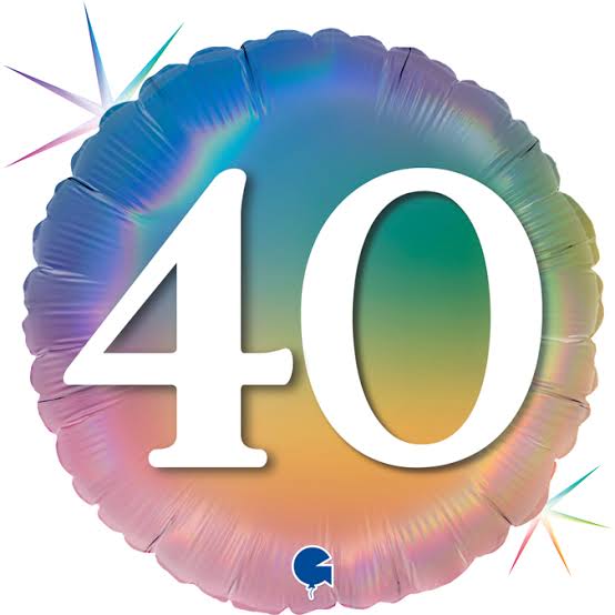 40 Rainbow Holographic Helium Balloon